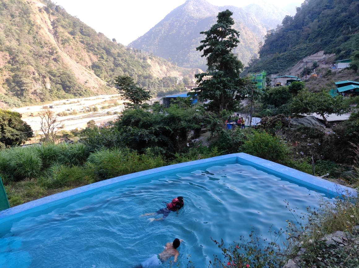camp with swimming pool rishikesh
