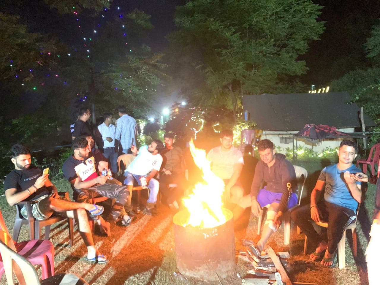 Bonfire, swimming pool camp in rishikesh